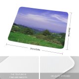 yanfind The Mouse Pad Calm Sky Air Paz Grass Upwards Station Espacio Cielo Nubes Azul Verde Pattern Design Stitched Edges Suitable for home office game