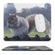 yanfind The Mouse Pad Central Tail Park Ground Fox Squirrel York Whiskers Wildlife Squirrels Snout Grey Pattern Design Stitched Edges Suitable for home office game