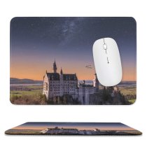 yanfind The Mouse Pad Massimiliano Morosinotto Neuschwanstein Castle Landscape Starry Sky Ancient Architecture Astronomy Stars Outer Pattern Design Stitched Edges Suitable for home office game