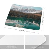 yanfind The Mouse Pad Cristina Gottardi Glacier Mountains Snow Covered Fir Trees Mirror Lake Reflection Landscape Pattern Design Stitched Edges Suitable for home office game