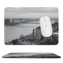 yanfind The Mouse Pad Boats Center Street Coast City Europe Docked Clouds Port Formation Pier Travel Pattern Design Stitched Edges Suitable for home office game