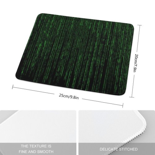 yanfind The Mouse Pad Comfreak Technology Black Dark Matrix Program Falling Data Code Hacker Random Data Pattern Design Stitched Edges Suitable for home office game