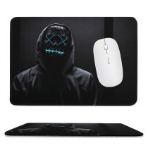 yanfind The Mouse Pad Black Dark Neon Dark Hoodie Light Pattern Design Stitched Edges Suitable for home office game