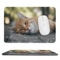 yanfind The Mouse Pad Pet Funny Outdoors Kitten Portrait Wildlife Curiosity Cute Little Staring Cat Eye Pattern Design Stitched Edges Suitable for home office game