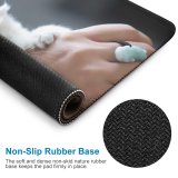 yanfind The Mouse Pad Blur Focus Whiskers Cat Little Depth Field Pet Fur Furry Kitten Grey Pattern Design Stitched Edges Suitable for home office game
