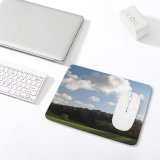 yanfind The Mouse Pad Field Sky Natural Autumn Cloud Landscape Sky Pasture Clouds Grassland Tree Countryside Pattern Design Stitched Edges Suitable for home office game