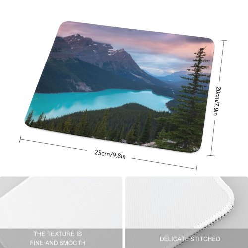 yanfind The Mouse Pad Destin Peyto Lake Mountains Turquoise Evening Sunset Canada Pattern Design Stitched Edges Suitable for home office game