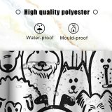 Funny Cute Dog Sheep Lovely Animals Cat Theme Fabric Black and White Shower Curtain Sets Kids Bathroom Decor with Hooks Waterproof Washable 72 x 72 inches