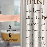 Trust in The Lord with All Thine Heart Inspirational Theme Fabric Bible Verse Scripture Quotes Shower Curtain Sets Bathroom Decor with Hooks Waterproof Washable 70 x 70 inches Beige Brown and Black