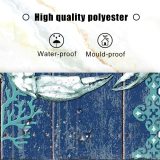 Sea Crab Shower Curtain Green Marine Life Nautical Ocean Animal Farmhouse Style Rustic Wood Plank Theme Fabric Bathroom Decor Sets with Hooks Waterproof Washable 72 x 72 inches Blue Teal and White