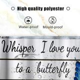 Love Quotes Blue Butterfly on Vintage Grey Wood Theme Fabric Shower Curtain Sets Kids Bathroom Decor with Hooks Waterproof Washable 72 x 72 inches Blue Grey and White