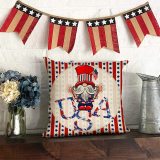 Yanfind USA Gnome Decorative Throw Pillow Cover, American July 4th Red Blue White Stars Stripes Fireworks Cushion Case, Summer Patriotic Home Decoration Farmhouse Pillowcase Decor for Sofa Couch 18x18