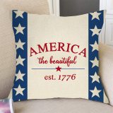 Yanfind The Beautiful America est. 1776 Home Decorative Throw Pillow Cover, July 4th USA Star Patriotic Sign Cushion Case Decor, Farmhouse Spring Summer Holiday Decoration Pillowcase for Couch 18 x 18