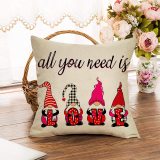 Yanfind Valentine’s Day Gnome Decorative Throw Pillow Cover, All You Need is Love Cushion Case Buffalo Plaid Sign, Home Spring Holiday Decorations Pillowcase Decor for Sofa Couch 18 x 18 Cotton Linen