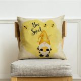 Yanfind Summer Bee Gnome Decorative Farmhouse Throw Pillow Cover, Bee Sweet Sign Cushion Case Spring Yellow Heart Seasonal Home Decorations, Cotton Linen Outside Pillowcase Decor for Sofa Couch 18x18