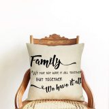 Yanfind Family Home Decorative Throw Pillow Cover, We May Not Have it All Together But Together We Have It All Quotes Cushion Case Farmhouse Decor Sign, Vintage Pillowcase Decorations for Sofa Couch