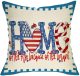 Yanfind July 4th Home of The Free Because of The Brave Decorative Throw Pillow Cover, Summer American Heart Farmhouse Cushion Case, Patriotic USA Decoration Pillowcase Decor Sign for Sofa Couch 18x18