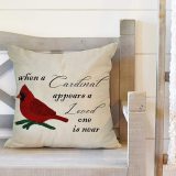 Yanfind When a Cardinal Appears a loved One is Near Home Decorative Throw Pillow Cover Red Bird Sign Cushion Case, Home Decoration Spring Summer Outside Pillowcase Farmhouse Decor for Sofa Couch 18x18