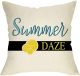 Yanfind Summer Daze Decorative Farmhouse Throw Pillow Cover, Lemon Cushion Case Seasonal Home Decorations Cotton Linen Square Outside Pillowcase Decor Sign for Sofa Couch 18 x 18