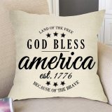 Yanfind God Bless America est 1776 Home Decorative Throw Pillow Cover, July 4th USA Patriotic Sign Cushion Case Decor, Farmhouse Spring Summer Holiday Decoration Seasonal Pillowcase for Couch 18 x 18