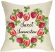 Yanfind Sweet Summertime Decorative Throw Pillow Cover, Summer Strawberry Wreath Cushion Case, Seasonal Home Decorations Cotton Linen Square Outside Pillowcase Farmhouse Decor Sign for Couch 18 x 18