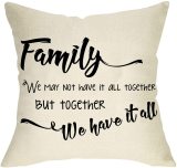 Yanfind Family Home Decorative Throw Pillow Cover, We May Not Have it All Together But Together We Have It All Quotes Cushion Case Farmhouse Decor Sign, Vintage Pillowcase Decorations for Sofa Couch
