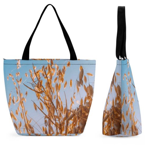 Yanfind Shopping Bag for Ladies Grass Plant Toluca De Lerdo Mexico Tree Leaf Plants Plantas Trigo Hora Reusable Multipurpose Heavy Duty Grocery Bag for Outdoors.
