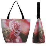 Yanfind Shopping Bag for Ladies Flower Plant Geranium Rose Peony Summer Summertime Pastel Petal Purple Reusable Multipurpose Heavy Duty Grocery Bag for Outdoors.