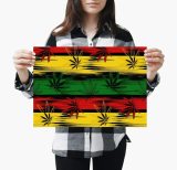 yanfind A3| Abstract Cannabis Pattern Poster Size A3 La Marijuana Poster