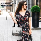 Yanfind Shopping Bag for Ladies Geilo Norway Snow Winter Building Tree Outdoors Grey Cabin Chalet Wooden Flora Reusable Multipurpose Heavy Duty Grocery Bag for Outdoors.