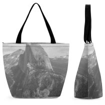 Yanfind Shopping Bag for Ladies Grey Outdoors Range Peak Yosemite Valley Usa Film Rock Scenery Reusable Multipurpose Heavy Duty Grocery Bag for Outdoors.