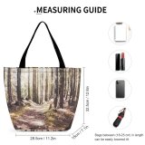 Yanfind Shopping Bag for Ladies Forest Plant Vegetation Land Outdoors Tree Woodland Path Trail Bellingham Wa Reusable Multipurpose Heavy Duty Grocery Bag for Outdoors.