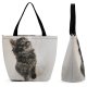 Yanfind Shopping Bag for Ladies Young Pet Funny Kitten Portrait Tabby Curiosity Cute Little Sit Whisker Reusable Multipurpose Heavy Duty Grocery Bag for Outdoors.