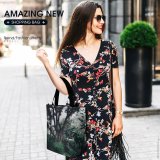 Yanfind Shopping Bag for Ladies Garden Outdoors Arbour Plant Tree Trunk India Grey Winter Wood Forest Moody Reusable Multipurpose Heavy Duty Grocery Bag for Outdoors.