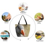 Yanfind Shopping Bag for Ladies Goose Geese Portrait Feather Feathers Beak Quack Duck Vertebrate Bird Ducks Swans Reusable Multipurpose Heavy Duty Grocery Bag for Outdoors.