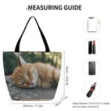 Yanfind Shopping Bag for Ladies Young Pet Funny Kitten Portrait Curiosity Cute Little Sleep Cat Whisker Reusable Multipurpose Heavy Duty Grocery Bag for Outdoors.