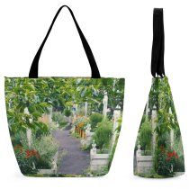 Yanfind Shopping Bag for Ladies Garden Outdoors Arbour Plant Flower Wildflowers Spring Countryside Botanical Persimon Trees Reusable Multipurpose Heavy Duty Grocery Bag for Outdoors.