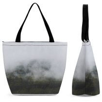 Yanfind Shopping Bag for Ladies Grey Fog Mist Outdoors Frer Mood Moody Foggy Island Atlantic Misty Nebel Reusable Multipurpose Heavy Duty Grocery Bag for Outdoors.