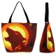 Yanfind Shopping Bag for Ladies Pumpkin Pumpkins Hampshire Keene Festival Halloween Fun Fall Autumn Wolf Howl Reusable Multipurpose Heavy Duty Grocery Bag for Outdoors.