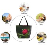 Yanfind Shopping Bag for Ladies Flower Rose Plant Bud Sprout Reusable Multipurpose Heavy Duty Grocery Bag for Outdoors.