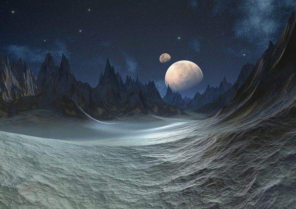 yanfind A1 Sci Fi Landscape Moon Scene Poster Art Print 60 X 90cm 180gsm Fun