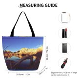 Yanfind Shopping Bag for Ladies Joshua Tree Lake Pond Beauty still Reflection Sky Natural Landscape Branch Reusable Multipurpose Heavy Duty Grocery Bag for Outdoors.