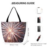 Yanfind Shopping Bag for Ladies Party Year Festa Ano Novo Fireworks Diwali Midnight Light Event Darkness Year's Reusable Multipurpose Heavy Duty Grocery Bag for Outdoors.
