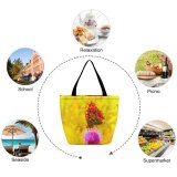 Yanfind Shopping Bag for Ladies Flower Flora Plant Thistle Wing Butterfly Vibrant Purple Macro Detail Closeup Reusable Multipurpose Heavy Duty Grocery Bag for Outdoors.