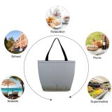 Yanfind Shopping Bag for Ladies Fog Outdoors Birds Mist Grey Reusable Multipurpose Heavy Duty Grocery Bag for Outdoors.