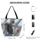 Yanfind Shopping Bag for Ladies Squirrel Outdoors Happy Smiles Emotions Grey Fox Ground Squirrels Whiskers Rodent Snapshot Reusable Multipurpose Heavy Duty Grocery Bag for Outdoors.