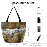 Yanfind Shopping Bag for Ladies River Flow Cascade Clear Morning Deluge Runoff Liquid Moist Glitter Crystal Reusable Multipurpose Heavy Duty Grocery Bag for Outdoors.