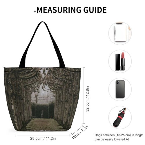 Yanfind Shopping Bag for Ladies Garden Arbour Outdoors Corridor Porch Crypt Road Arch Path Patio Conifer Plant Reusable Multipurpose Heavy Duty Grocery Bag for Outdoors.
