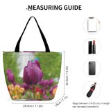 Yanfind Shopping Bag for Ladies Flower Plant Tulip Rose Il Usa Chicago Garden Windy City Downtown Reusable Multipurpose Heavy Duty Grocery Bag for Outdoors.