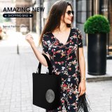 Yanfind Shopping Bag for Ladies Space Night Sky Dark Light Lunar Moons Globe Round Reusable Multipurpose Heavy Duty Grocery Bag for Outdoors.